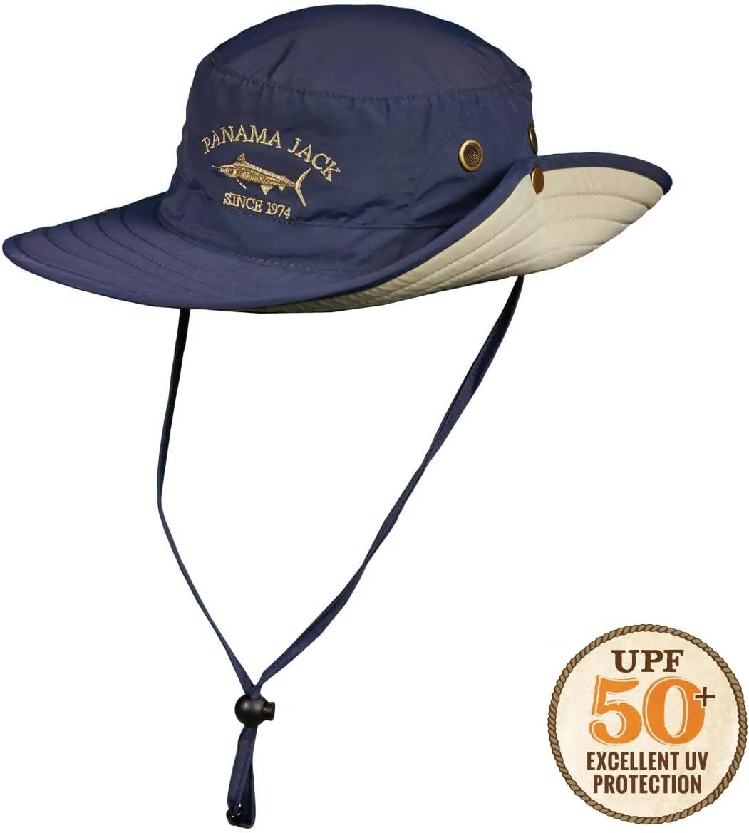 Panama Jack Boonie Fishing Hat - Bucket, Lightweight, Packable, UPF (SPF) 50  Sun Protection, 3" Floating Brim