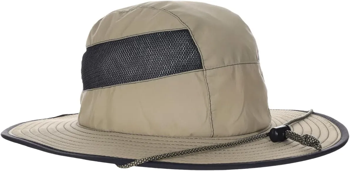 Panama Jack Men's Sun Hat - Nylon Boonie Bucket, Packable, 3 1/4" Big Brim, UPF 50  UVA/UVB Sun Protection