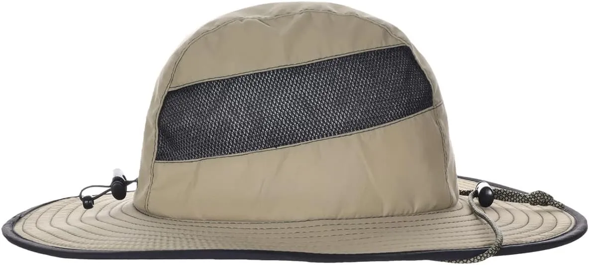 Panama Jack Men's Sun Hat - Nylon Boonie Bucket, Packable, 3 1/4" Big Brim, UPF 50  UVA/UVB Sun Protection