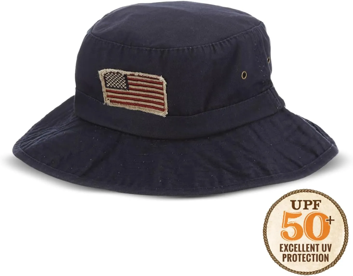 Panama Jack USA Bucket Hat - Lightweight, Packable, UPF (SPF) 50  Sun Protection, 2 3/4" Big Brim