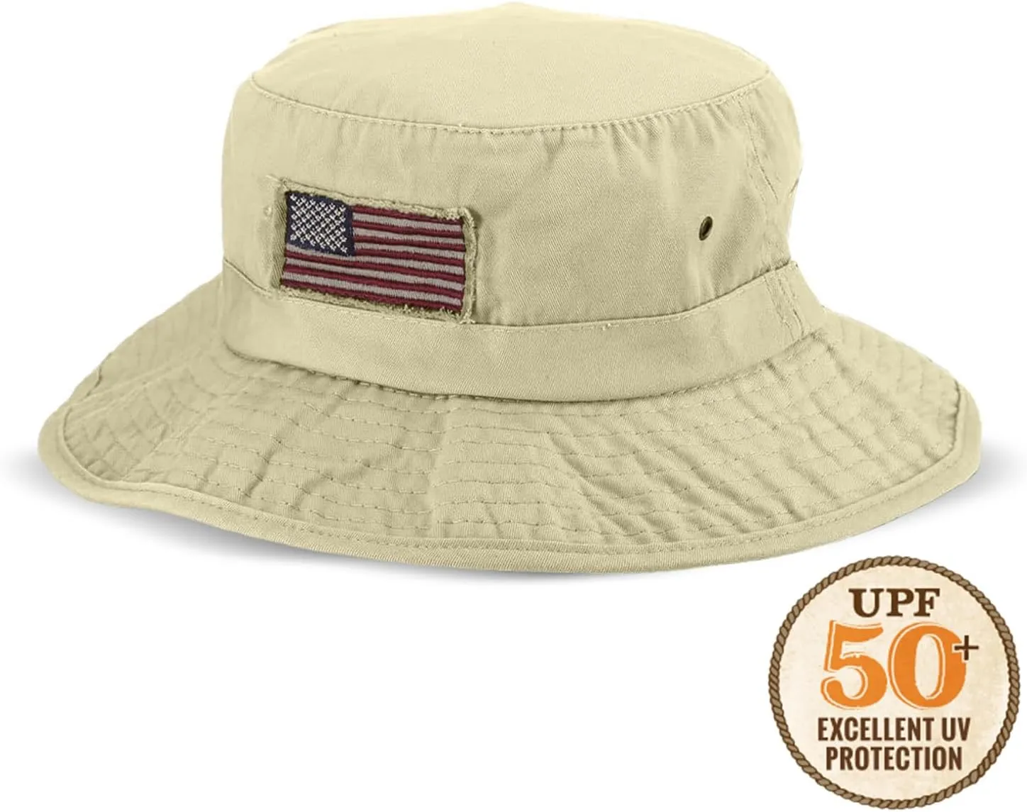 Panama Jack USA Bucket Hat - Lightweight, Packable, UPF (SPF) 50  Sun Protection, 2 3/4" Big Brim