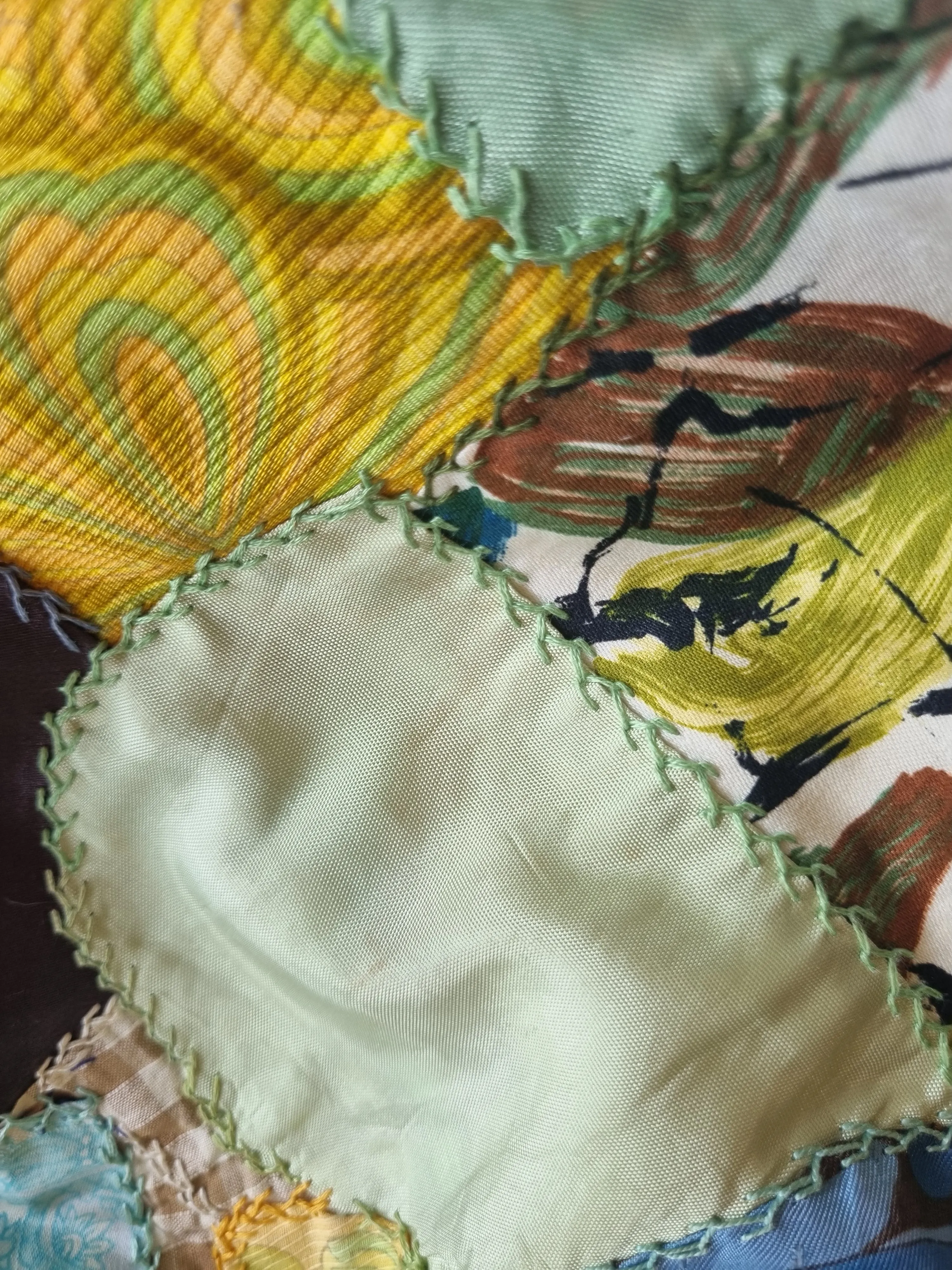 Patchwork Bag With Cane Handles