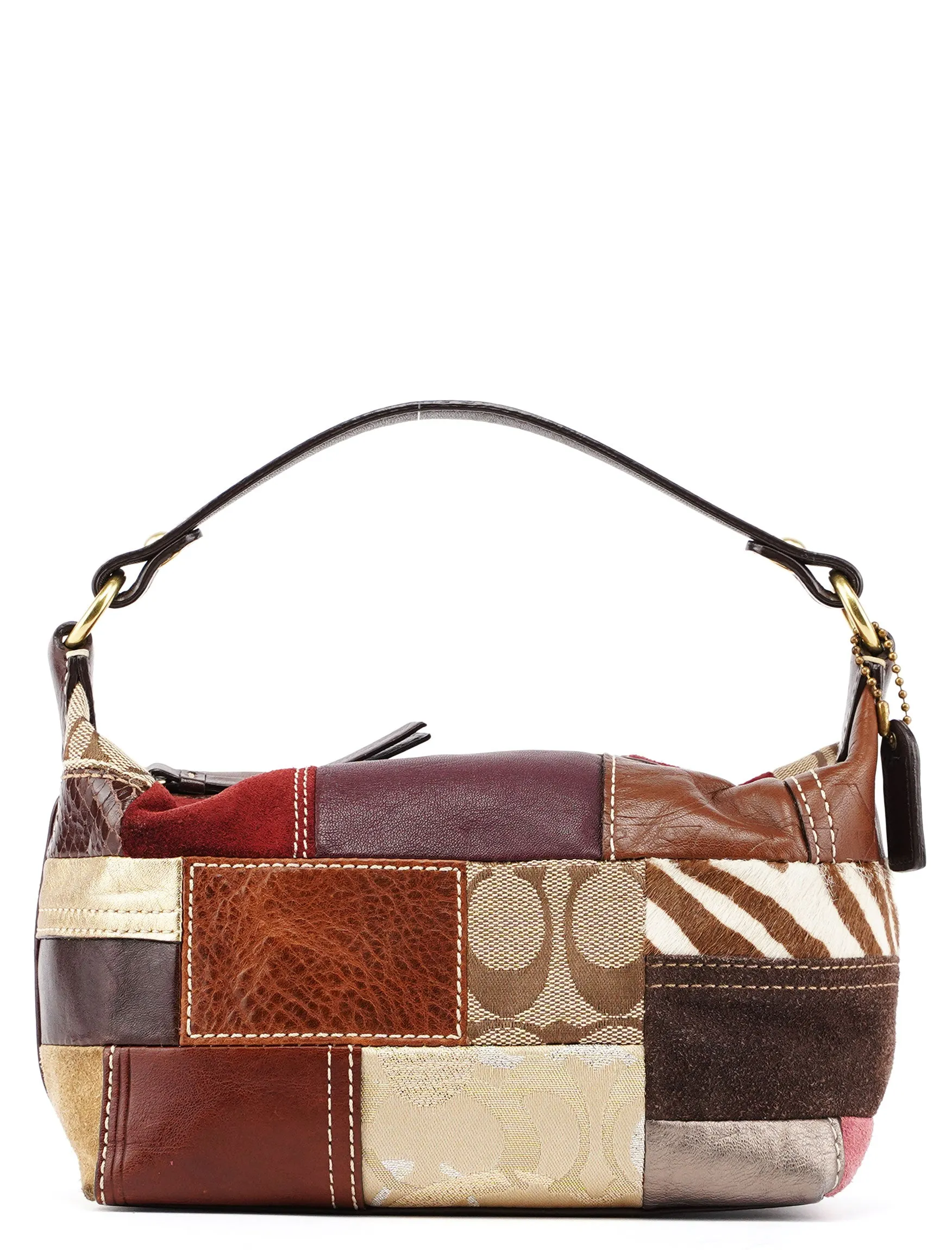 Patchwork Signature C Mini Hobo Bag