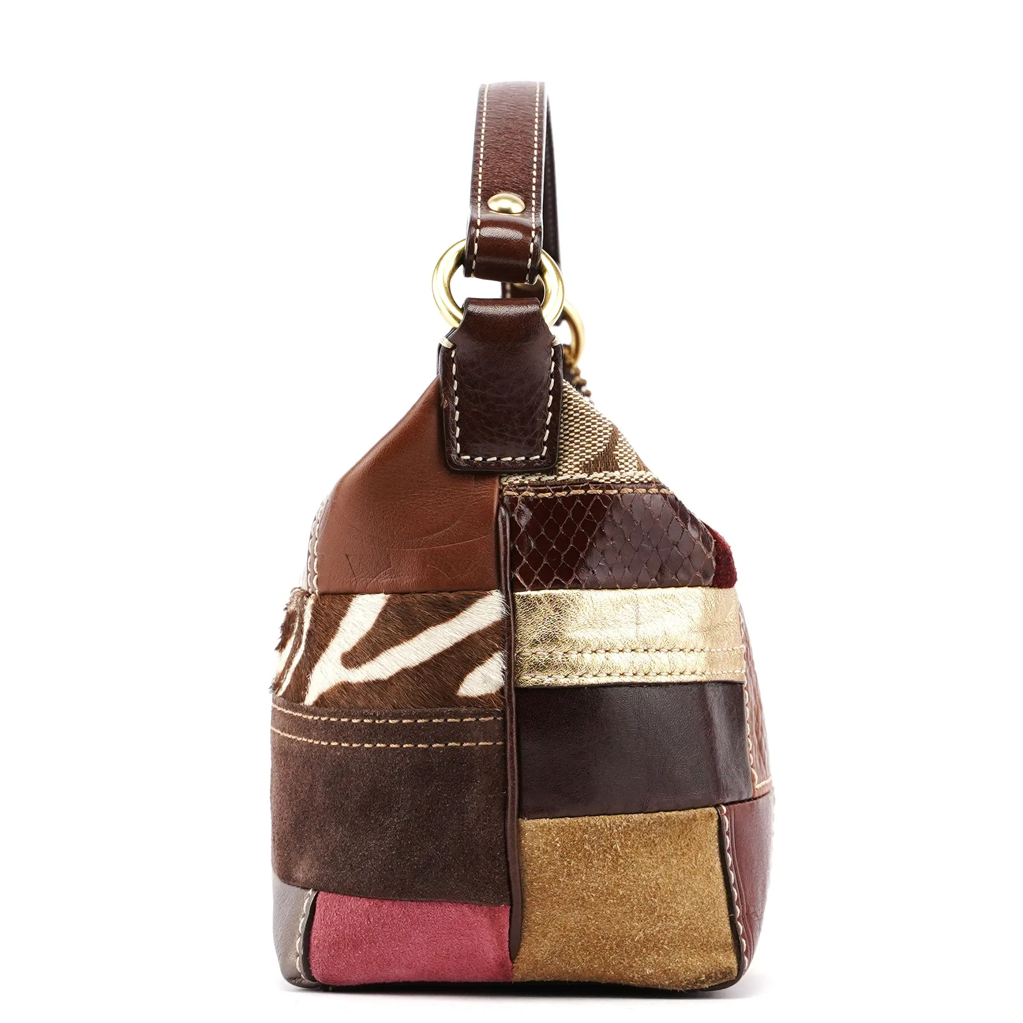 Patchwork Signature C Mini Hobo Bag