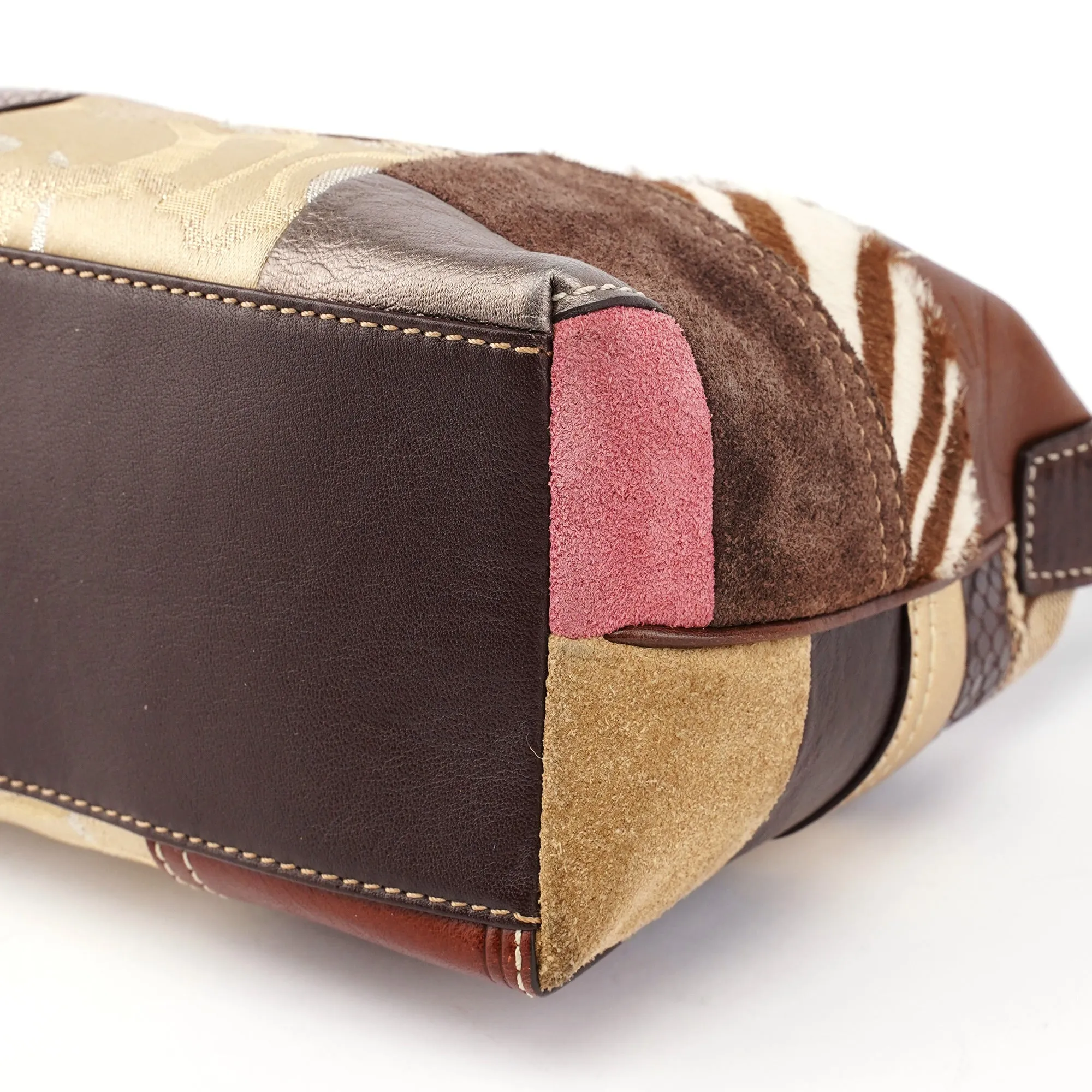 Patchwork Signature C Mini Hobo Bag