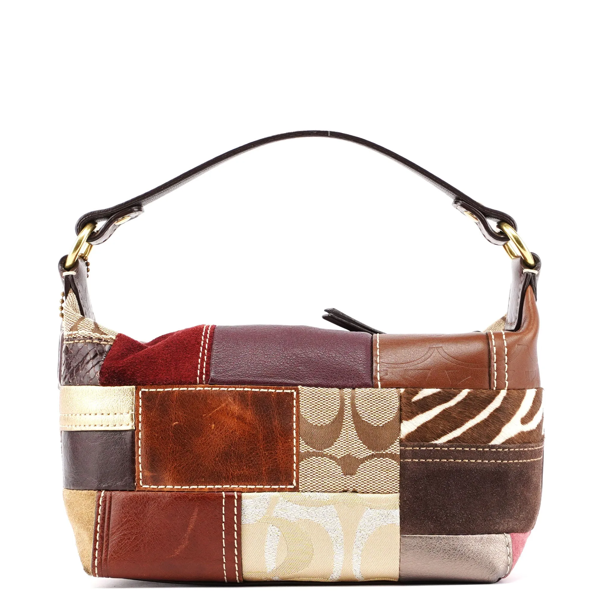 Patchwork Signature C Mini Hobo Bag