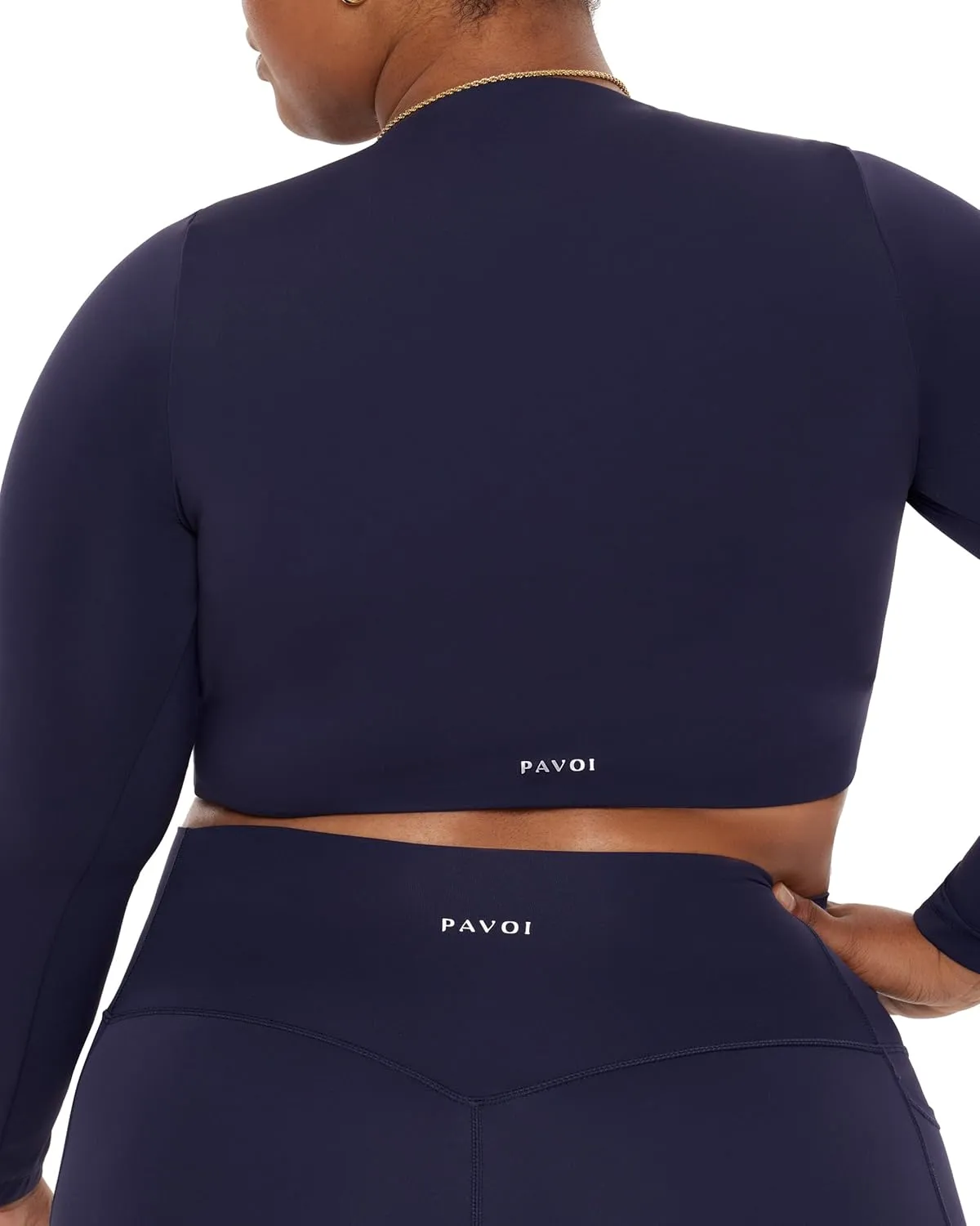 PAVOI ACTIVE Long Sleeve Crop Top | Medium Support Crew Neck Moisture-Wicking Women's Performance Gym Workout Tee | HiPerform
