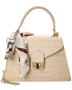 Persaman New York Marta Croc-Embossed Leather Satchel