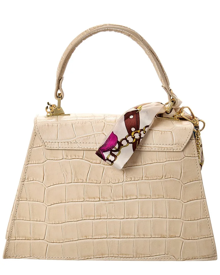 Persaman New York Marta Croc-Embossed Leather Satchel