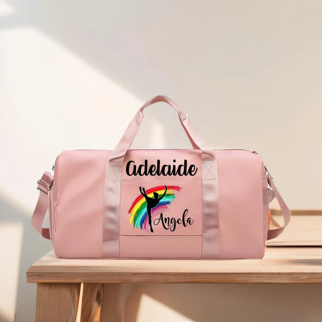 Personalized Duffle Bag Custom Dance Gym Bag Travel Bags Customized Embroidery Duffle Bags with Name Text for Women Men Girls, Purple