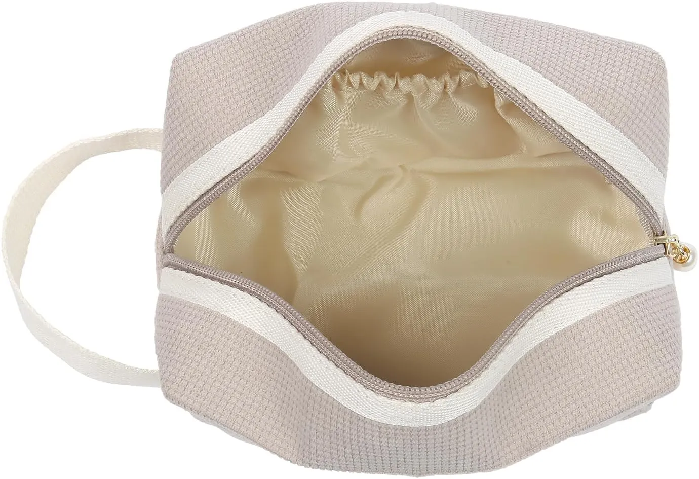Personalized Name Makeup Bags for Women, Travel Cosmetic Bag Pouch, Small Makeup Bag for Purse, Customized Gifts for Women (Khaki)