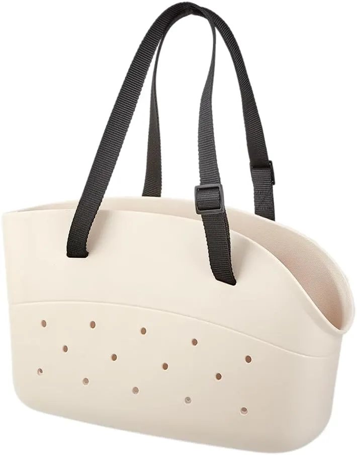 Pet EVA Tote Bag Adjustable Strap Breathable Tote Bag Large Space Hole Bag Bags (One Size, White)