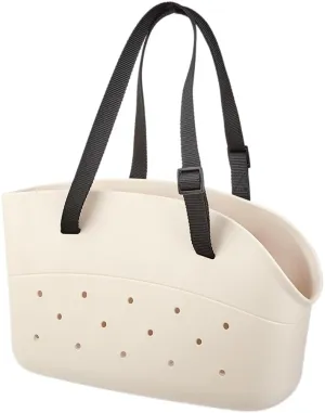 Pet EVA Tote Bag Adjustable Strap Breathable Tote Bag Large Space Hole Bag Bags (One Size, White)