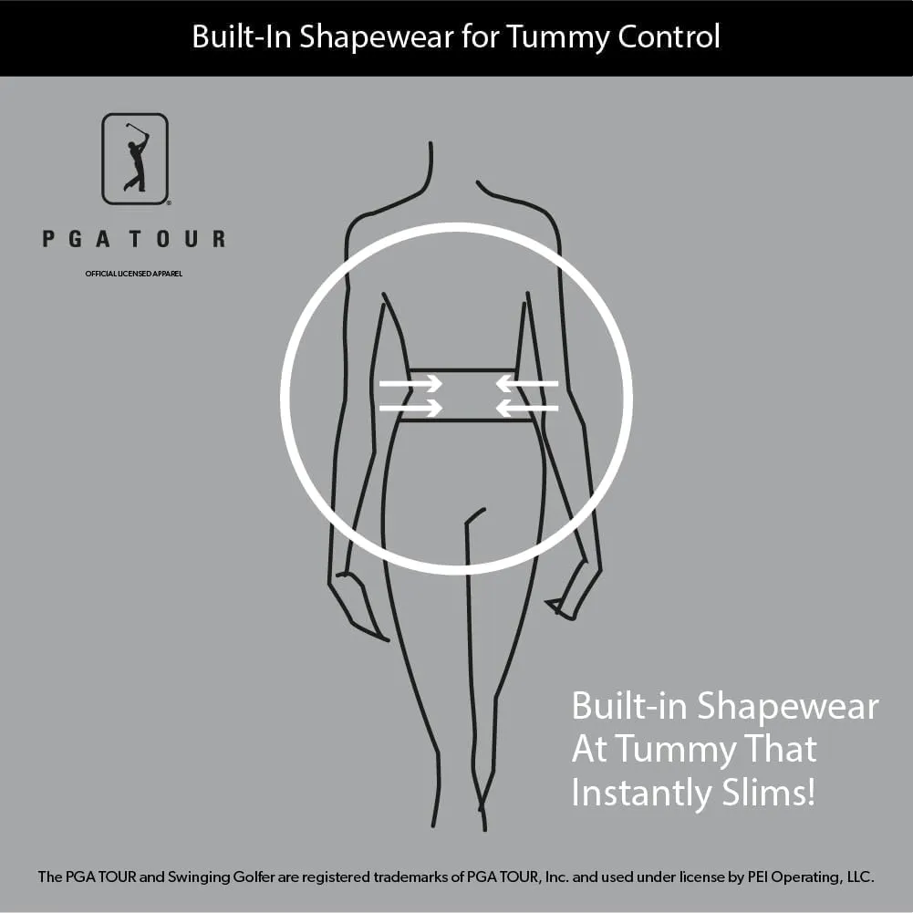 PGA TOUR Women's Stretch Golf Pants with Pull-on Waist, 31" & 32" Inseams, Tummy Control, Moisture-Wicking, Sun Protection