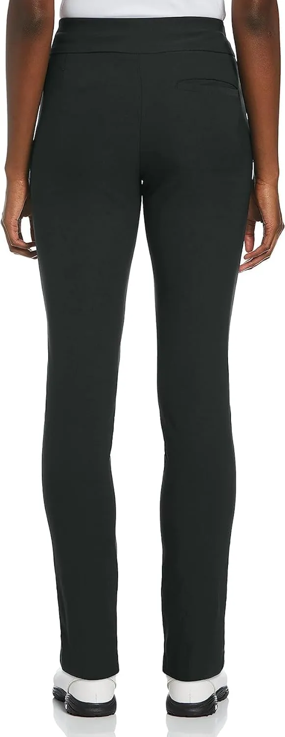 PGA TOUR Women's Stretch Golf Pants with Pull-on Waist, 31" & 32" Inseams, Tummy Control, Moisture-Wicking, Sun Protection