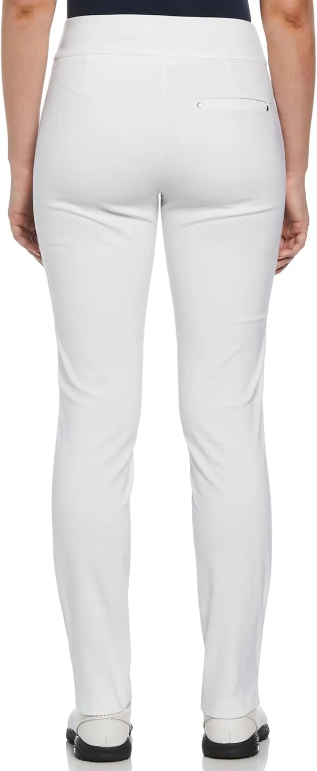 PGA TOUR Women's Stretch Golf Pants with Pull-on Waist, 31" & 32" Inseams, Tummy Control, Moisture-Wicking, Sun Protection