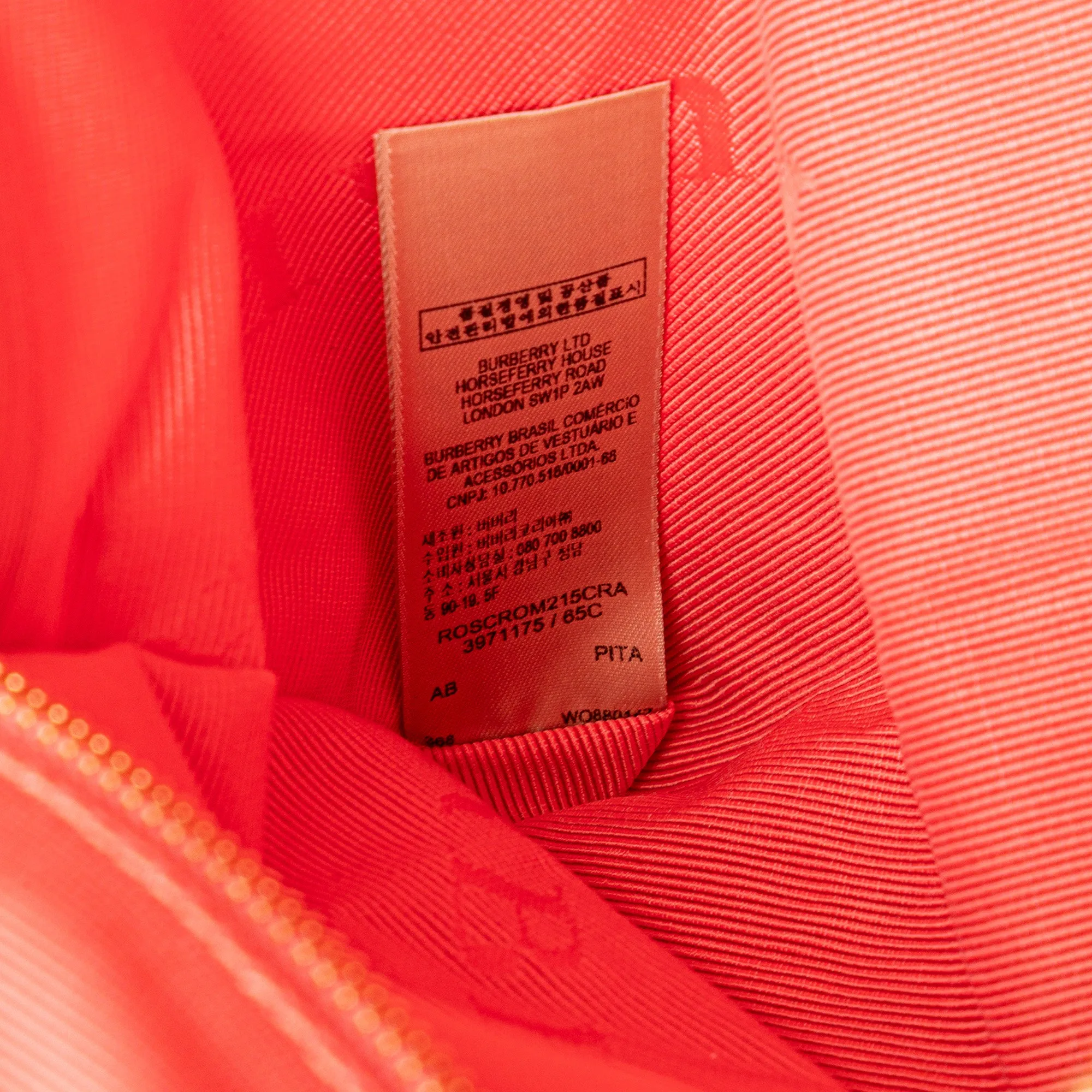 Pink Burberry Small Heritage Grain Check Embossed Orchard Bowling Bag Satchel