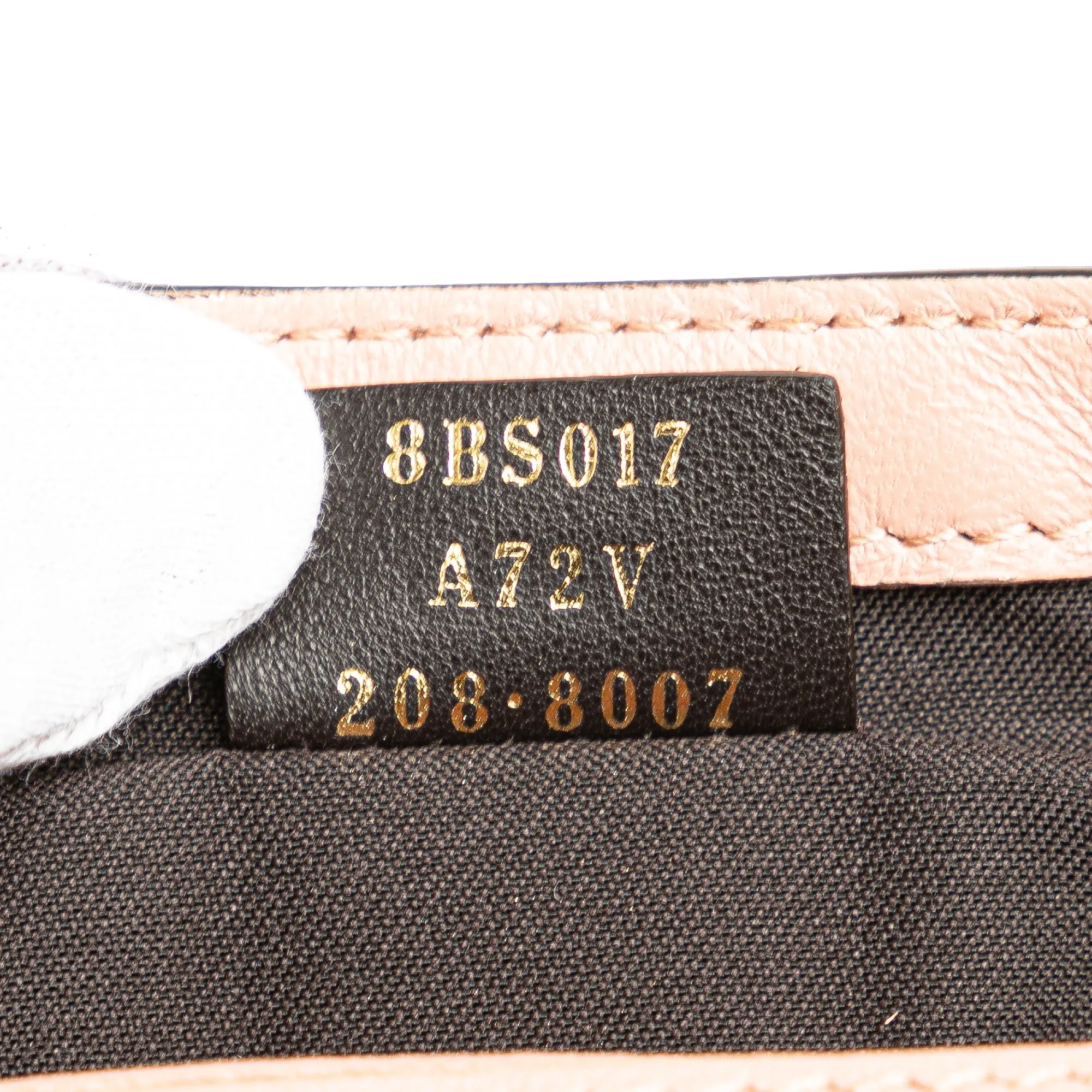 Pink Fendi Mini Embossed Zucca Baguette Satchel