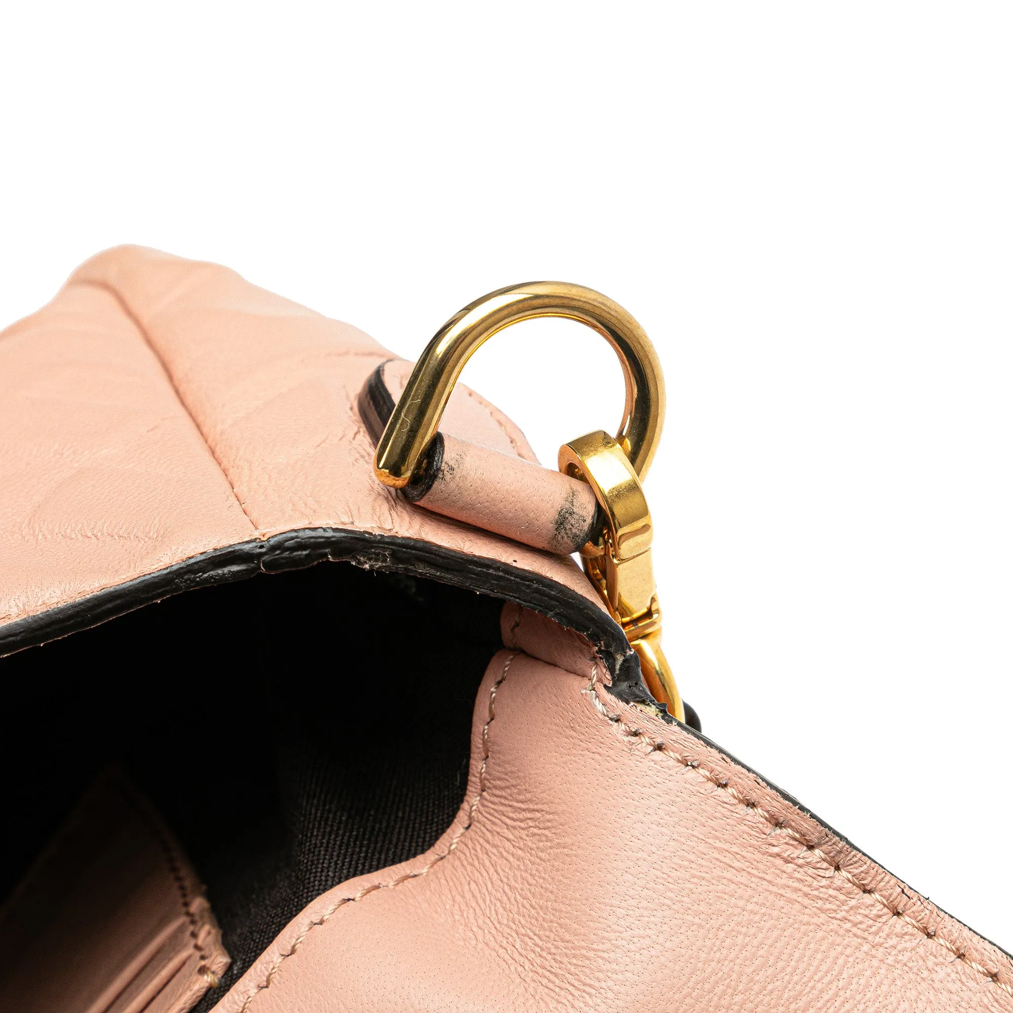 Pink Fendi Mini Embossed Zucca Baguette Satchel