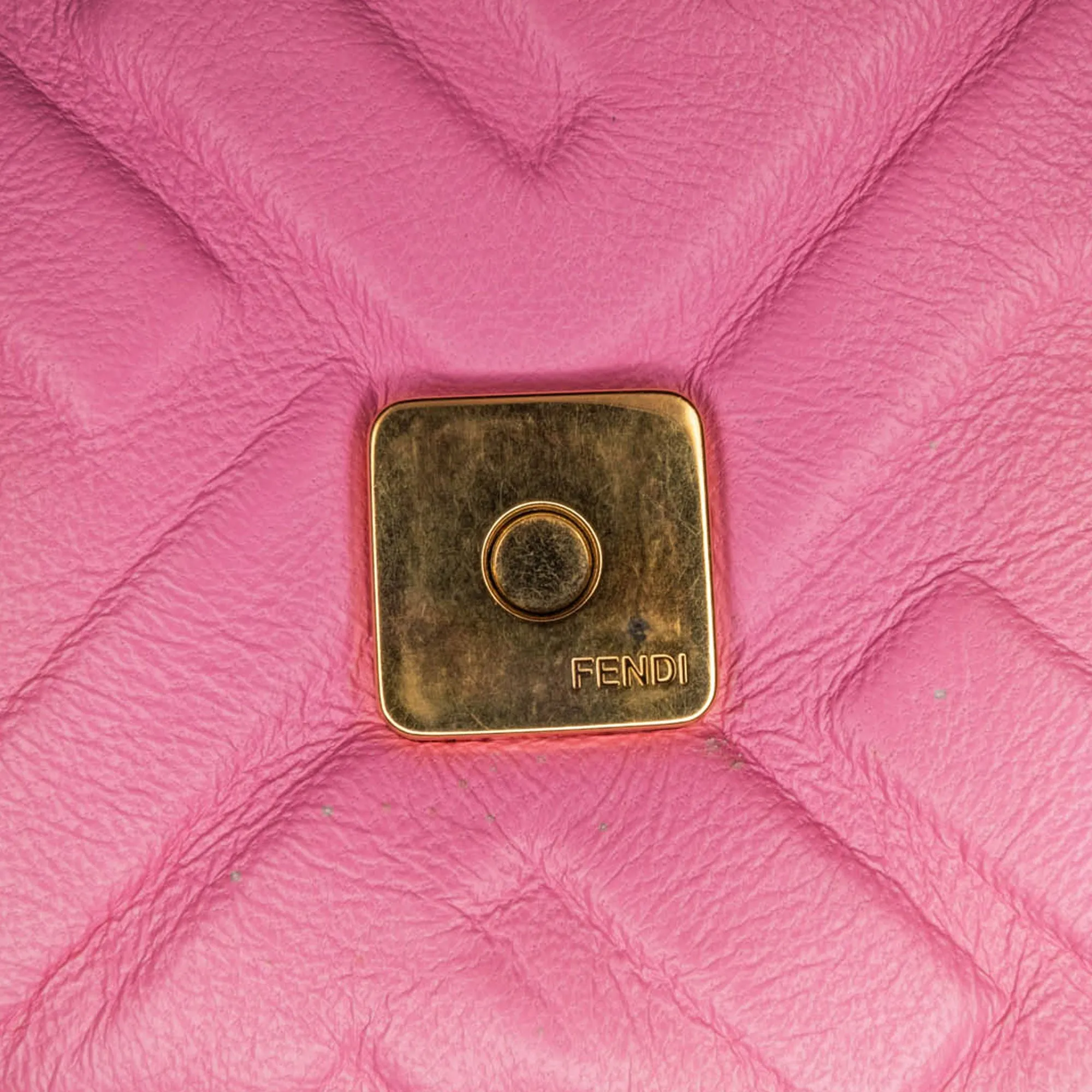 Pink Fendi Mini Zucca Embossed Baguette Satchel