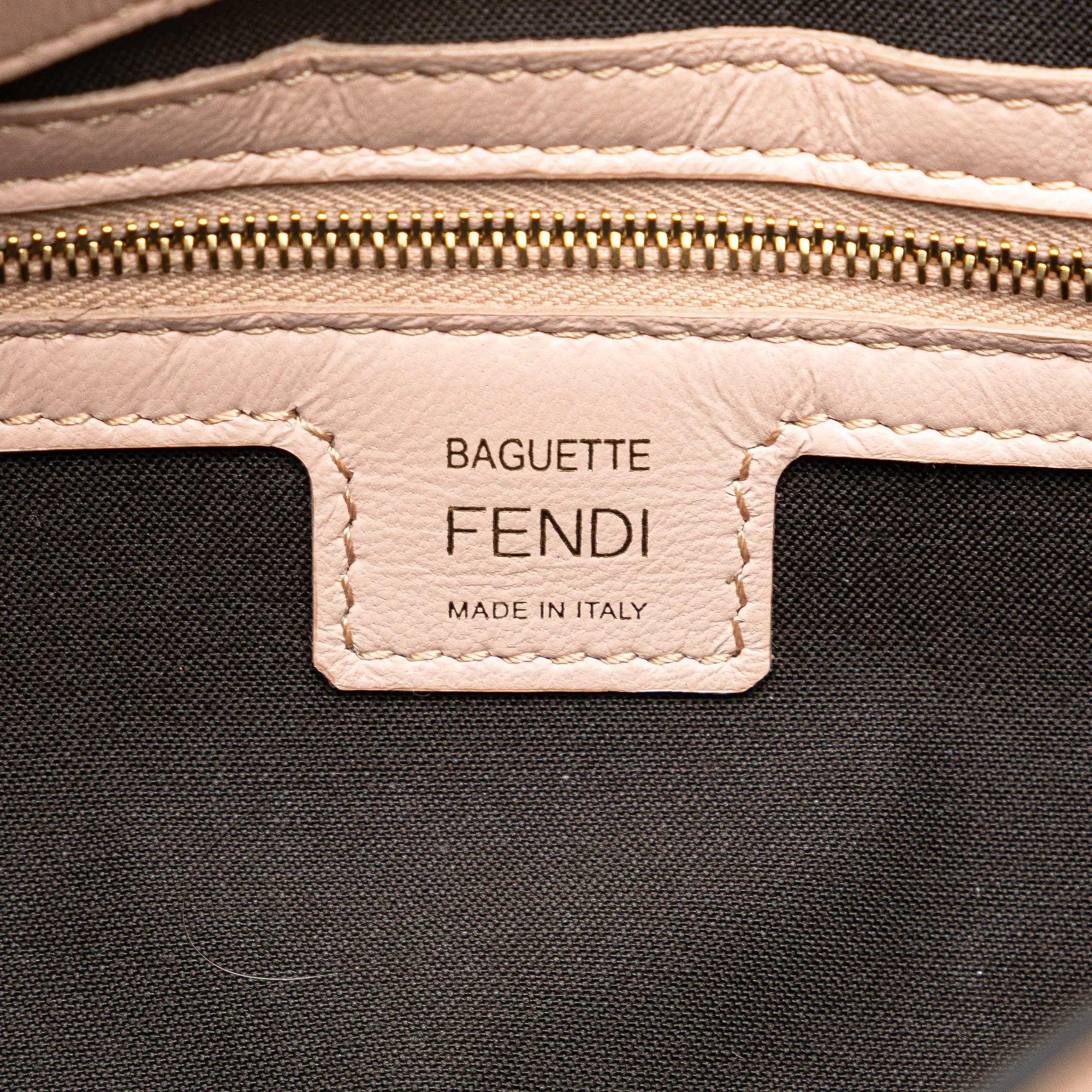 Pink Fendi Zucca Embossed Leather Baguette Satchel