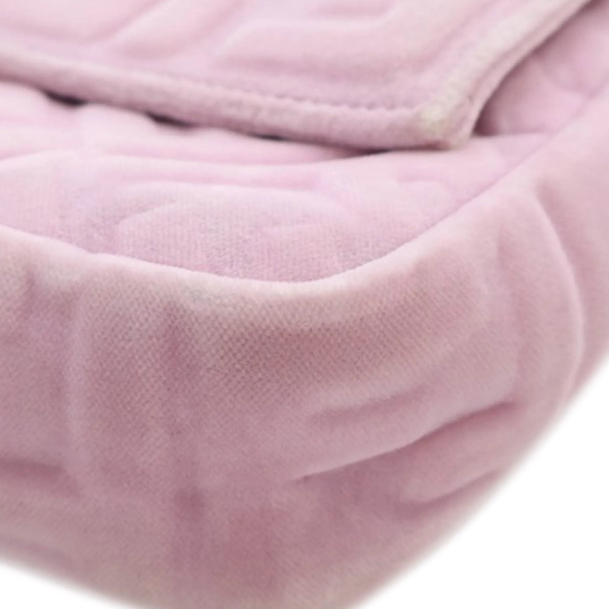 Pink Fendi Zucca Embossed Velvet Baguette Satchel