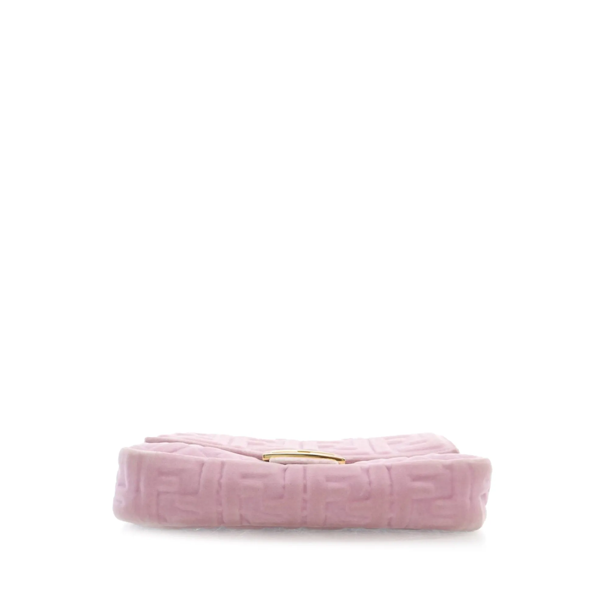 Pink Fendi Zucca Embossed Velvet Baguette Satchel