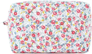 Pink Makeup Bag Floral Cosmetic Bag Puffy Coquette Quilted Makeup pouch Aesthetic Cute Pink Large Travel Toiletry Bag Organizer cotton Makeup Brushes Storage Bag for Women