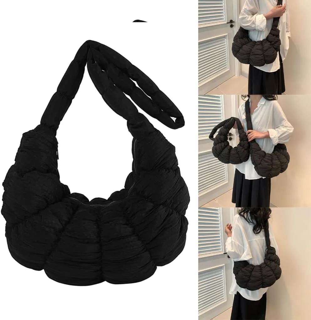 Pleated Bag Large Capacity Shoulder Bags Solid Color Dumpling Bags Fashion Crossbody Bag