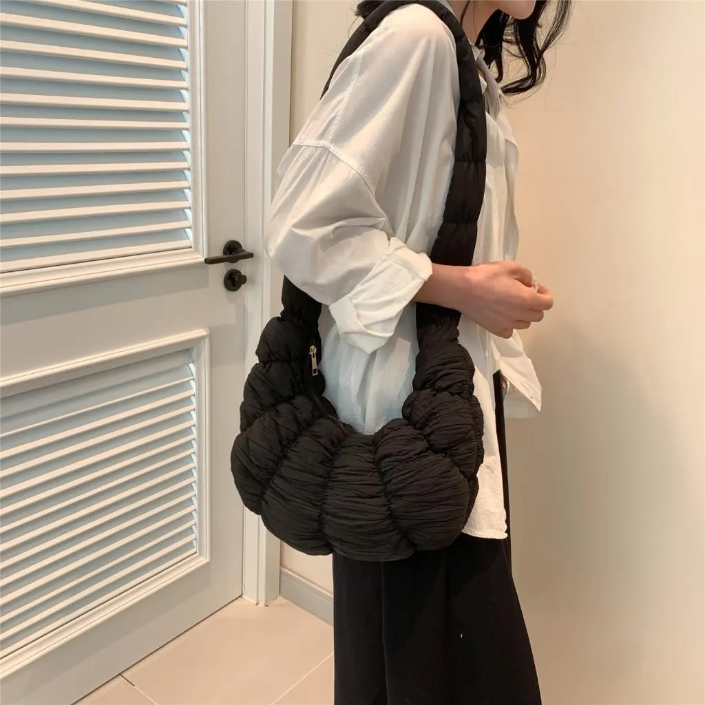 Pleated Bag Large Capacity Shoulder Bags Solid Color Dumpling Bags Fashion Crossbody Bag