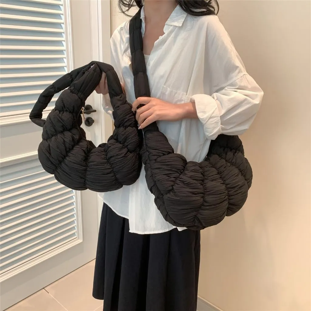 Pleated Bag Large Capacity Shoulder Bags Solid Color Dumpling Bags Fashion Crossbody Bag
