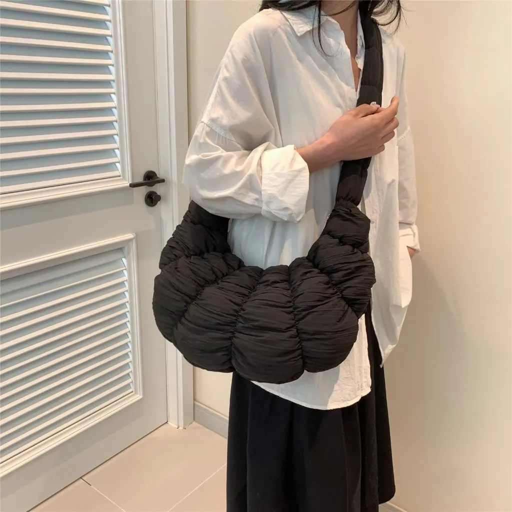Pleated Bag Large Capacity Shoulder Bags Solid Color Dumpling Bags Fashion Crossbody Bag