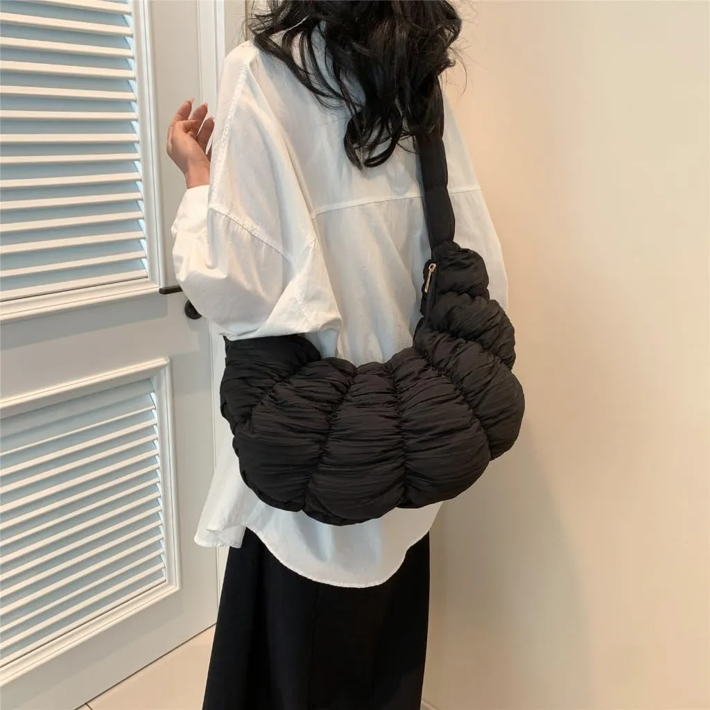 Pleated Bag Large Capacity Shoulder Bags Solid Color Dumpling Bags Fashion Crossbody Bag