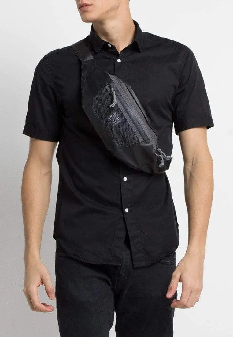 Poly Nylon Mesh Small Waist Pack - Black