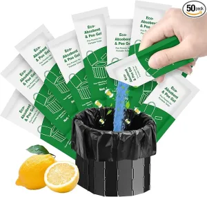 Poo Gel for Portable Toilet, 50 Eco Camping Toilets Pee Powder Deodorizer Urine Pee Absorbent Liquid Solidifier for Adult Porta Potty Chemicals Bucket Toilet Outdoor Camping Hiking Emergency Toilet