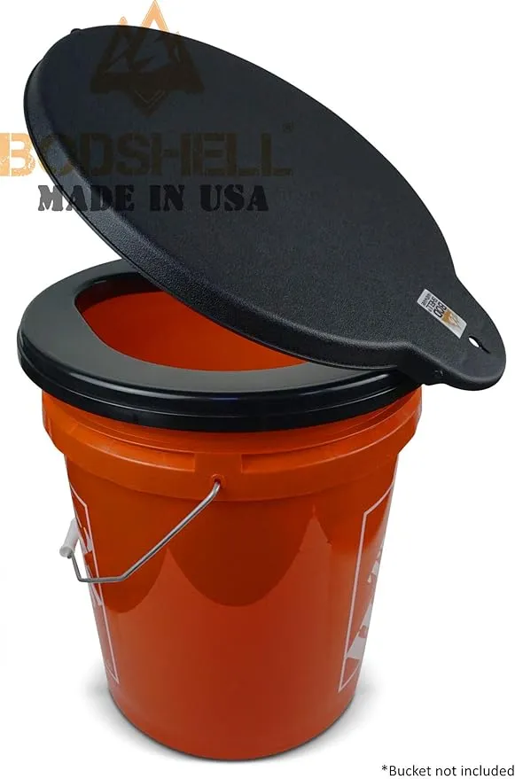 Portable Toilet Seat Lid Bundle with Sanitation Kit - for Emergencies and Camping, fits 5 Gallon Bucket (Lid and Sanitation Kit)