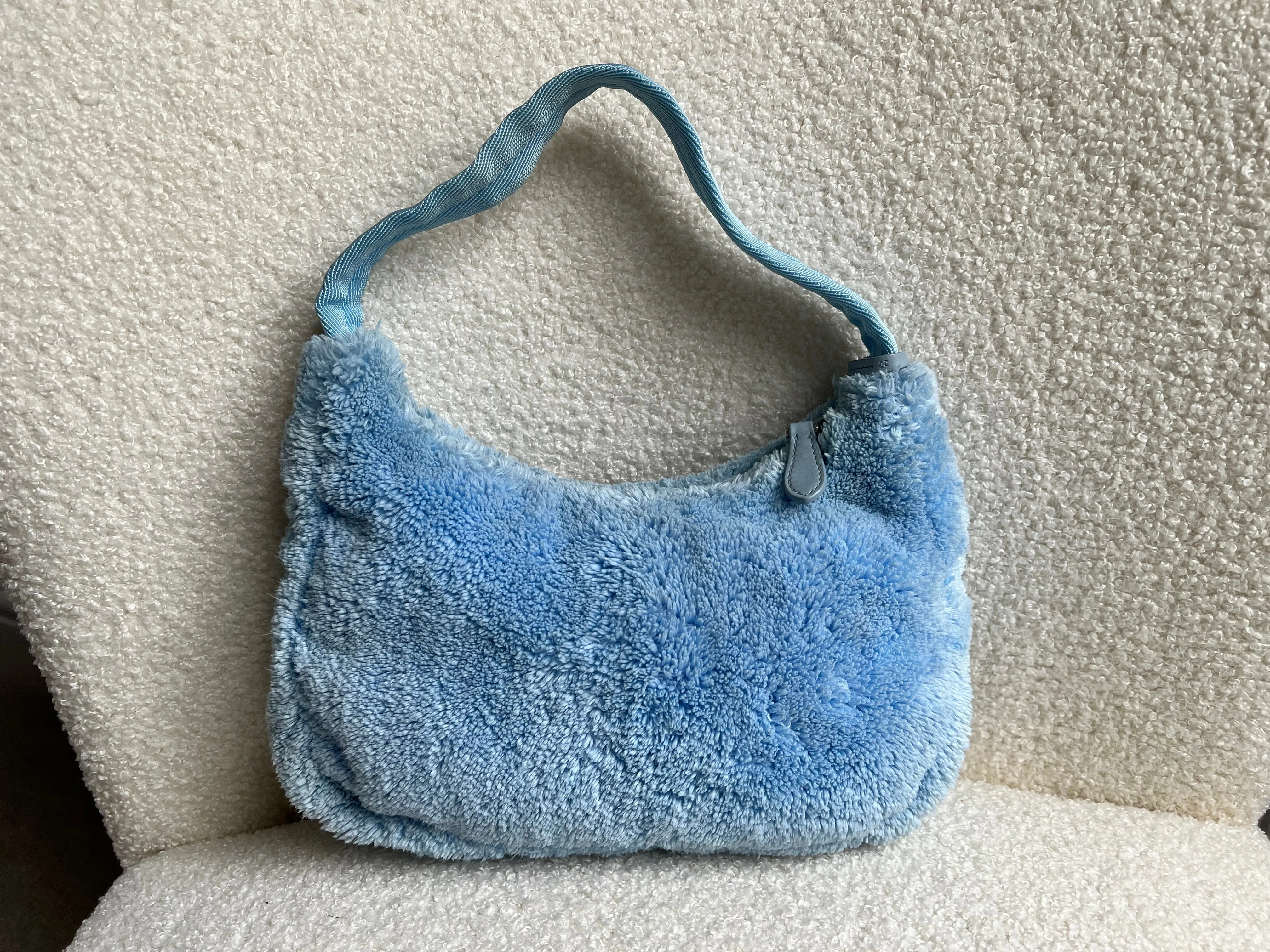 Prada Blue Re-edition 2000 Terry Cloth Shoulder Bag