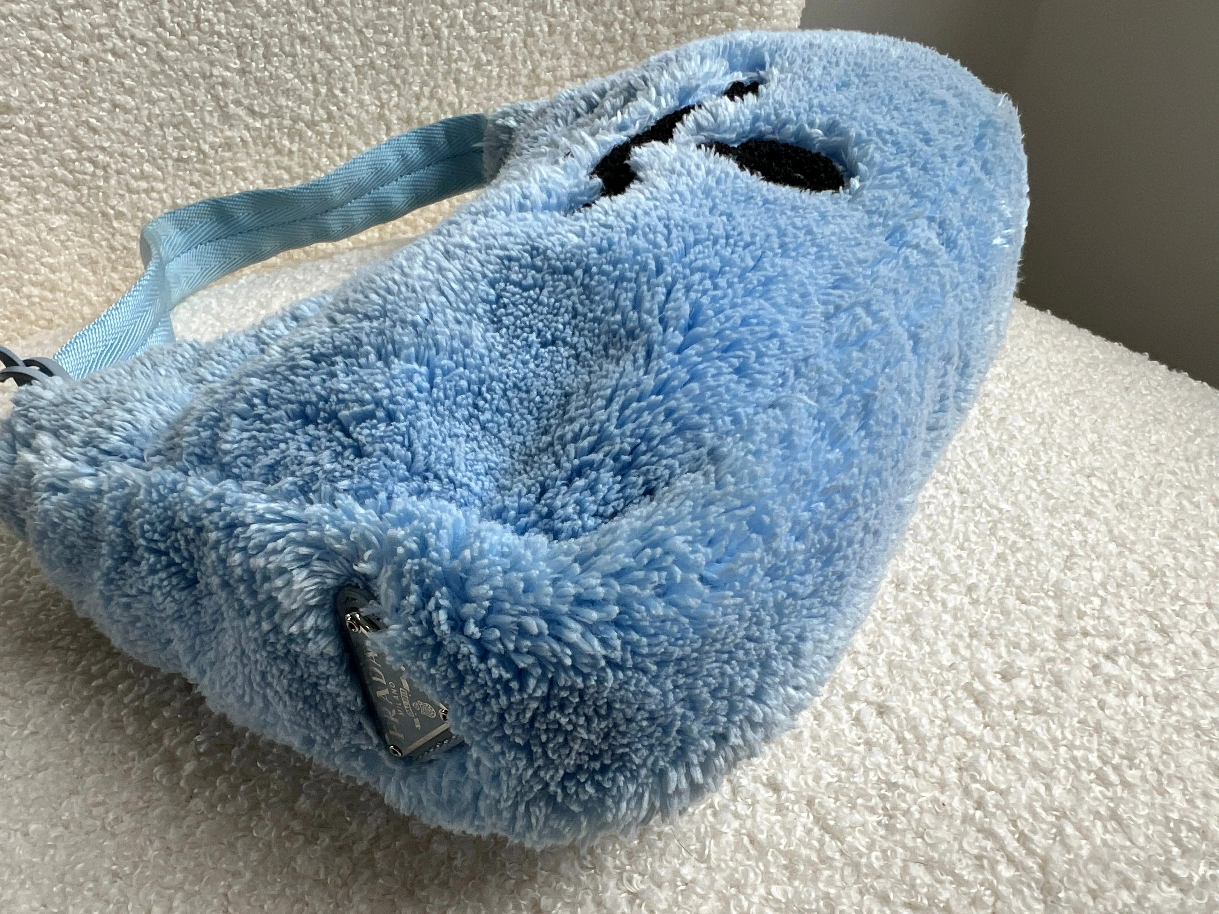 Prada Blue Re-edition 2000 Terry Cloth Shoulder Bag