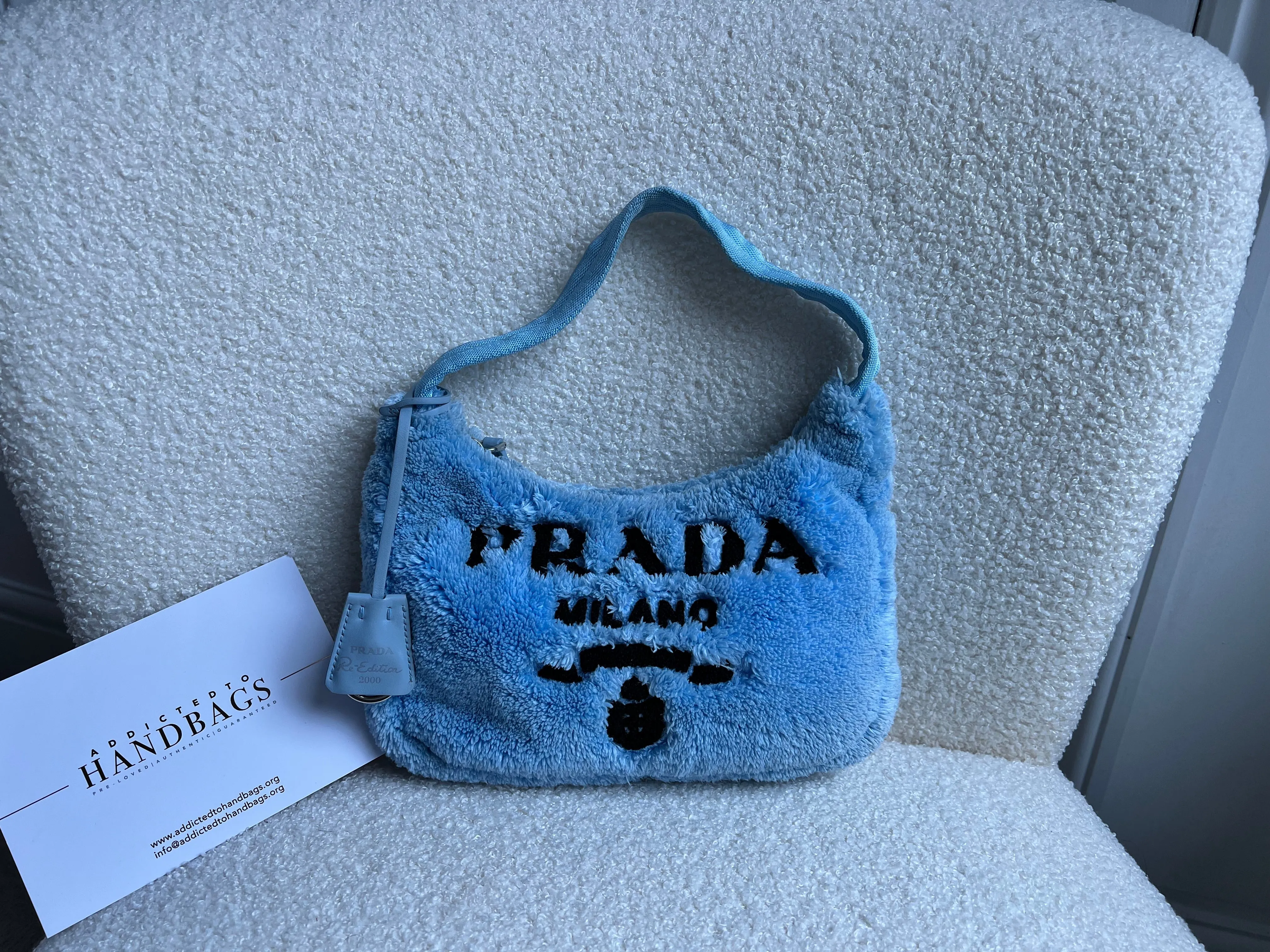 Prada Blue Re-edition 2000 Terry Cloth Shoulder Bag
