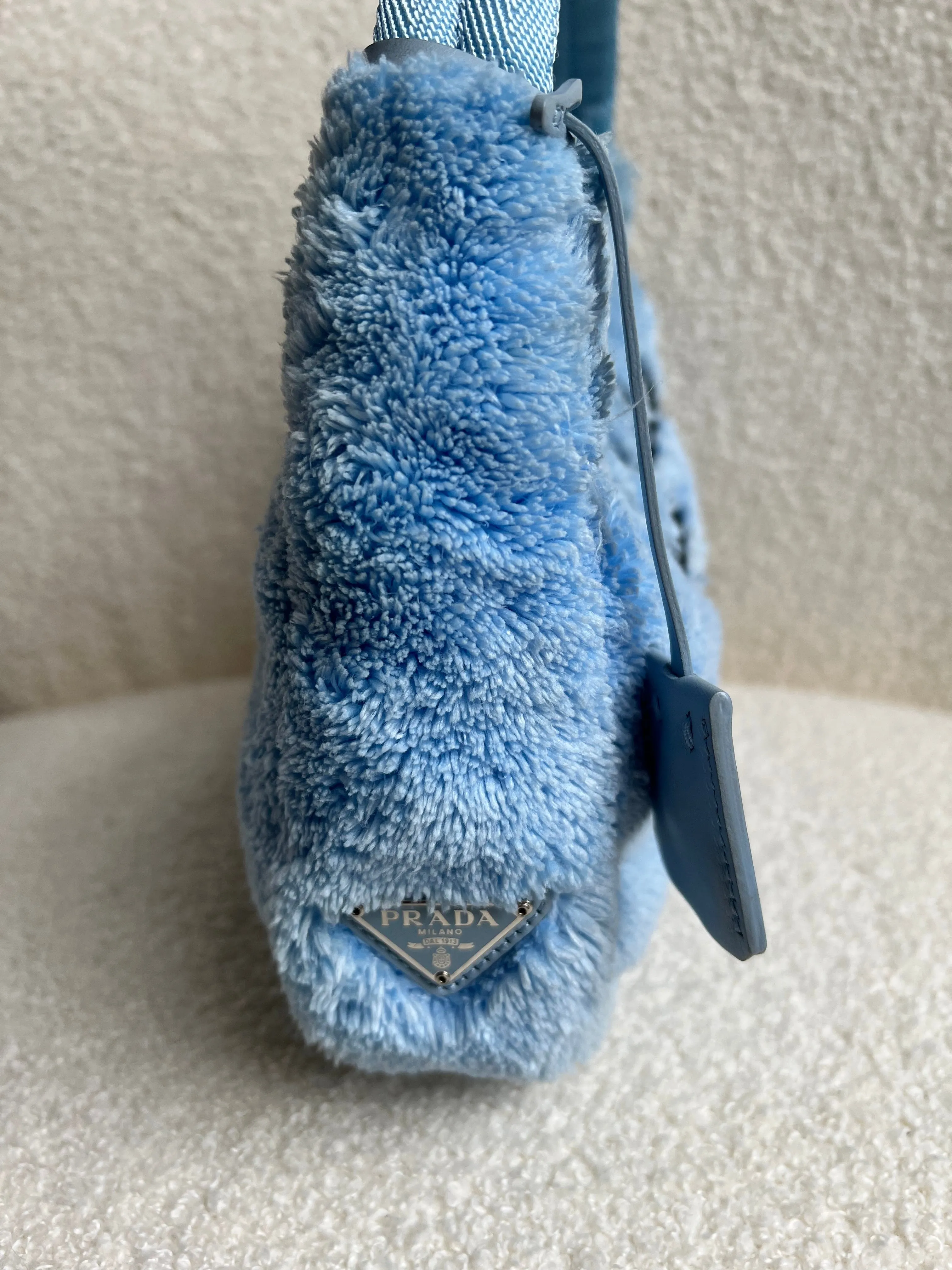 Prada Blue Re-edition 2000 Terry Cloth Shoulder Bag