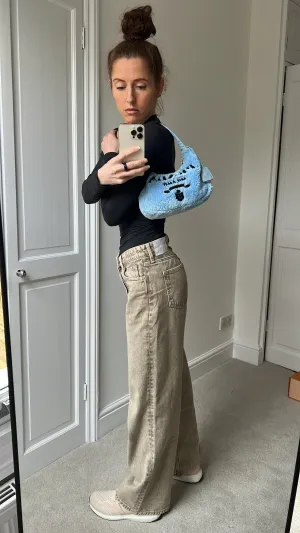 Prada Blue Re-edition 2000 Terry Cloth Shoulder Bag