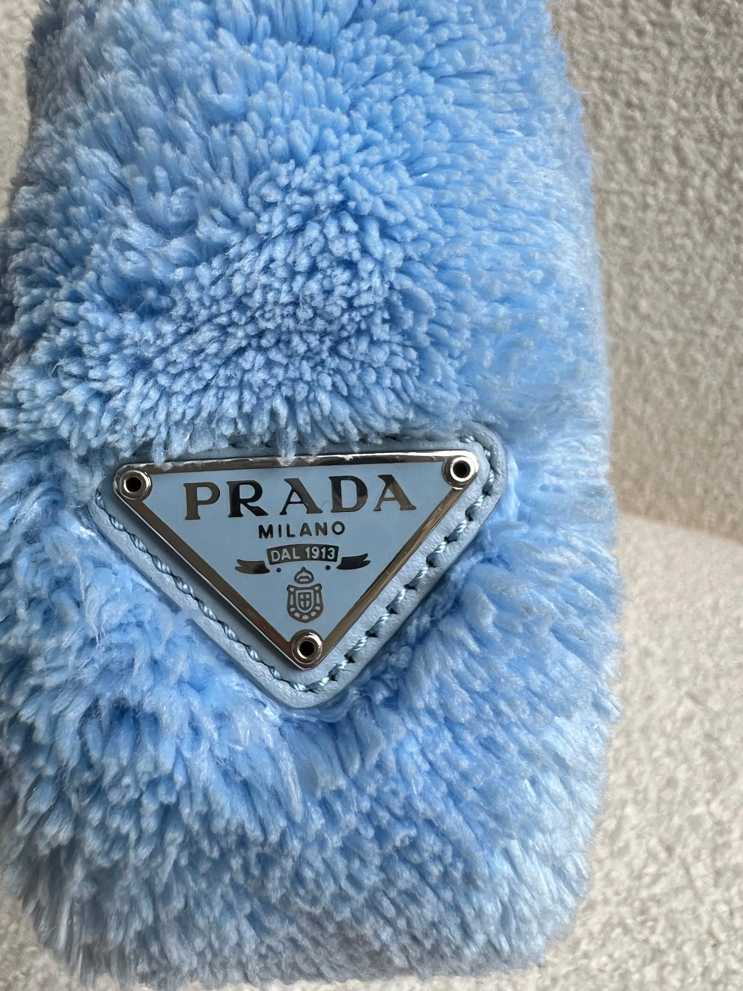 Prada Blue Re-edition 2000 Terry Cloth Shoulder Bag
