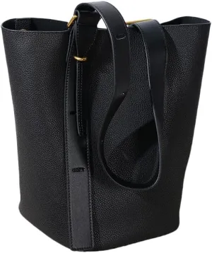 Premium Cowhide Leather Bucket Bag - Adjustable Strap Shoulder and Crossbody Handbag for Women, Durable and Stylish