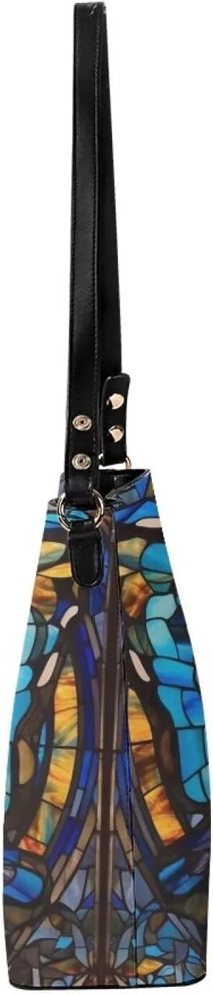 PU Leather Purse for Women Vintage Floral Bucket Tote Bag Crossbody Hobo Handbag, Skulls Satchel Shoulder Tote Bags