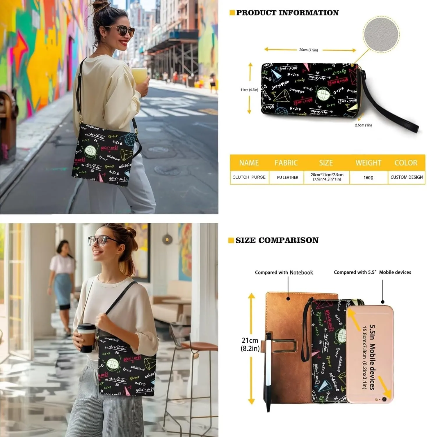PU Leather Womens Crossbody Tote Bag Purse Sets Large Satchel Handbag with Wristlet Wallet for Travel Shopping