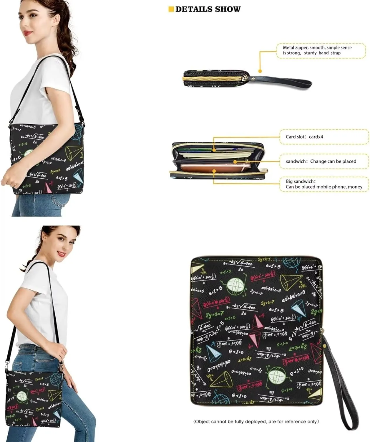 PU Leather Womens Crossbody Tote Bag Purse Sets Large Satchel Handbag with Wristlet Wallet for Travel Shopping