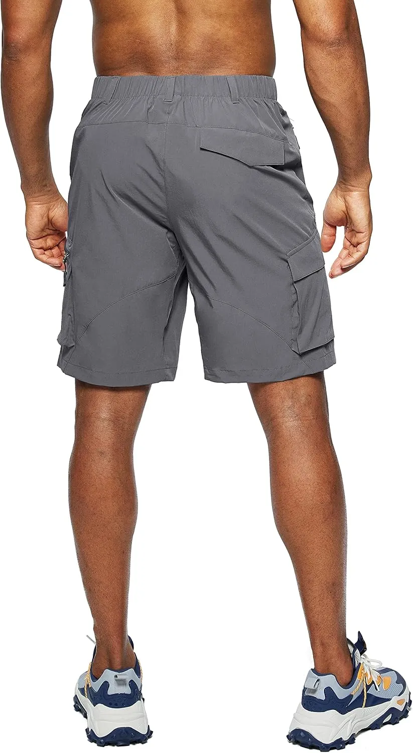 Pudolla Men's Hiking Cargo Shorts Quick Dry Outdoor Travel Shorts for Men with Multi Pocket for Fishing Camping Casual