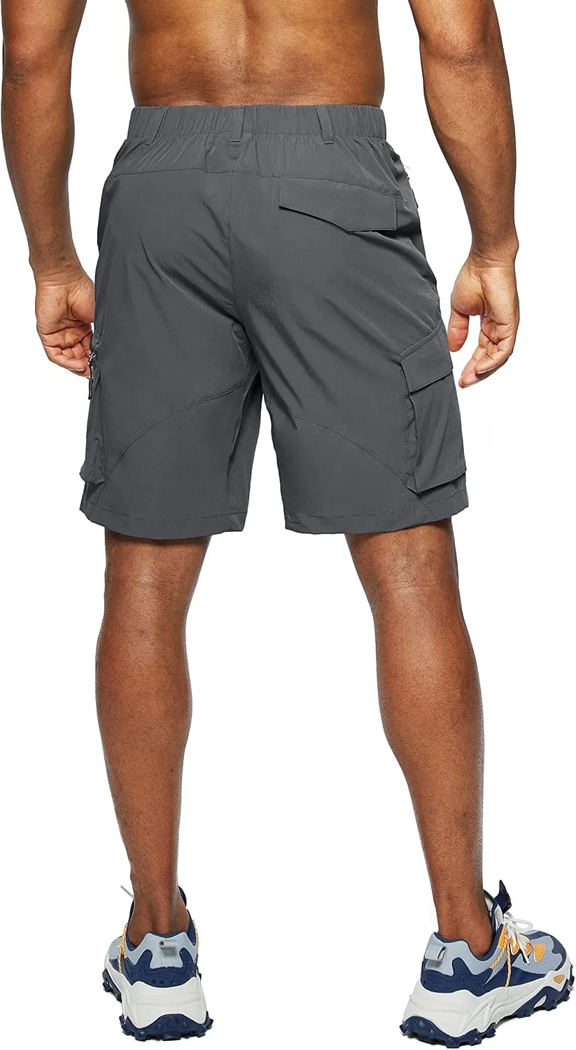 Pudolla Men's Hiking Cargo Shorts Quick Dry Outdoor Travel Shorts for Men with Multi Pocket for Fishing Camping Casual