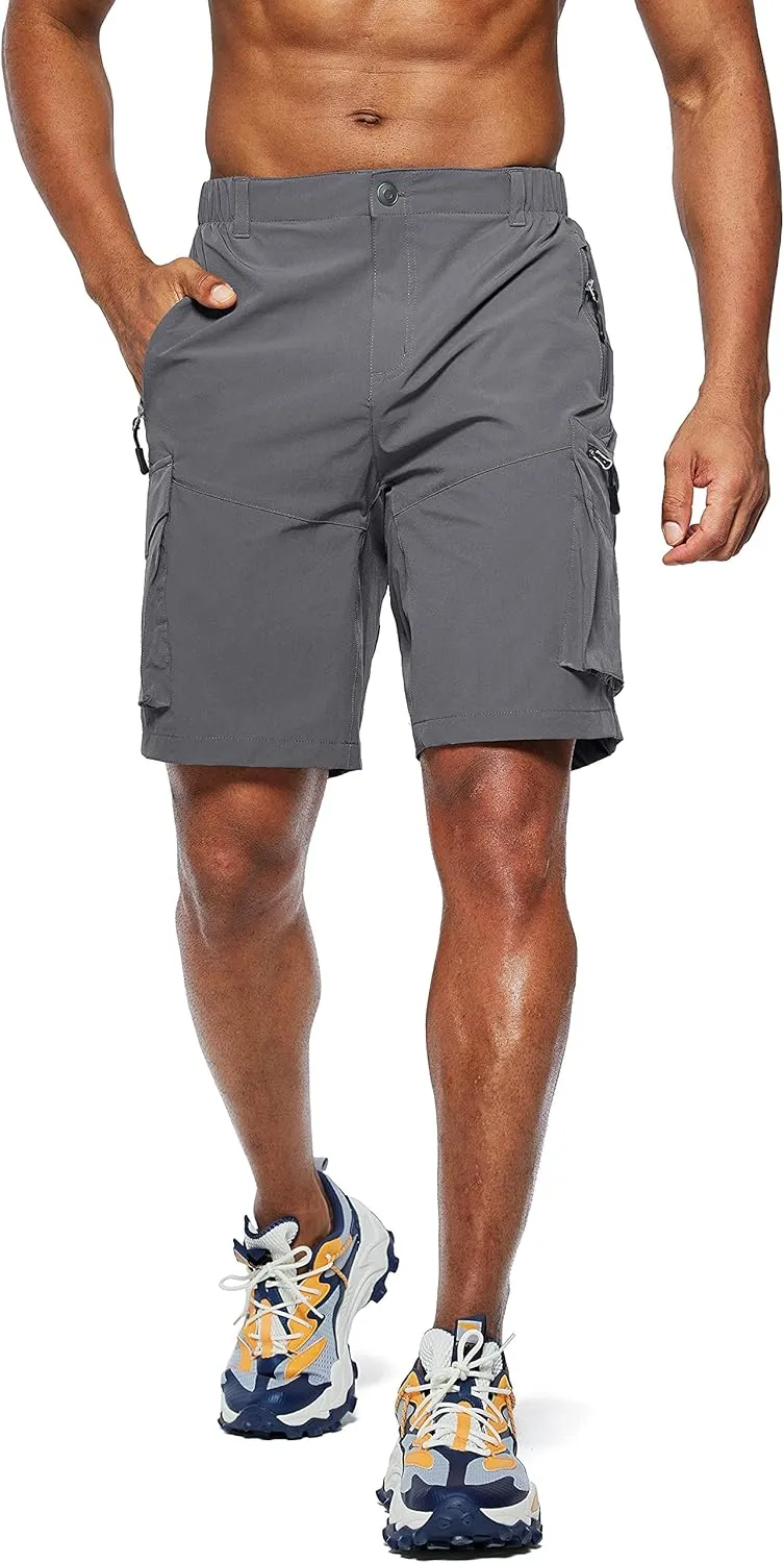 Pudolla Men's Hiking Cargo Shorts Quick Dry Outdoor Travel Shorts for Men with Multi Pocket for Fishing Camping Casual