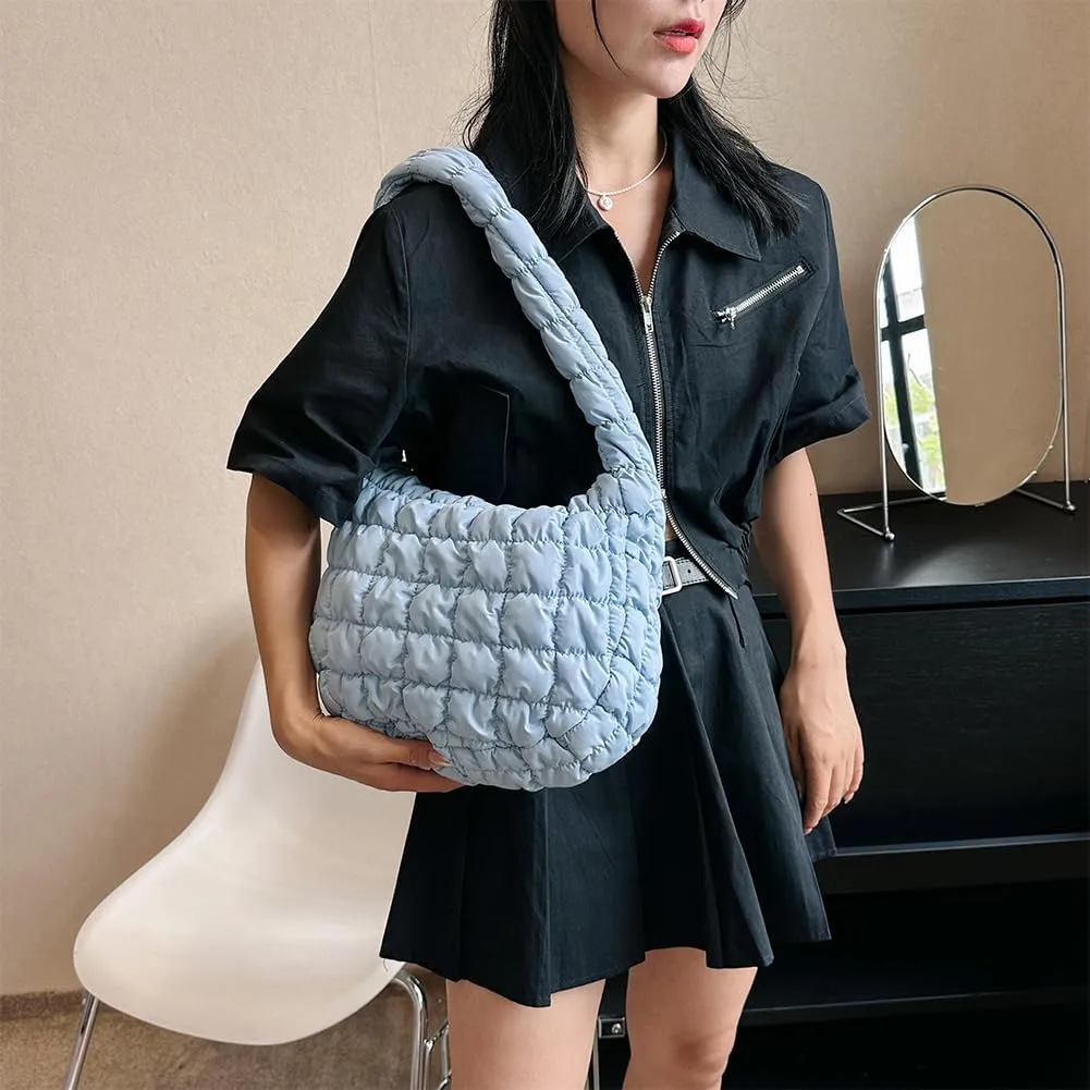 Puffer Tote Bag for Women Crossbody Bags Quilted Bags Fashion Cloud Large Hobo Quilted Handbags Puff Purse
